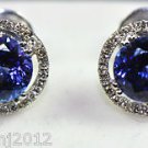 Breathtaking 4.45 ct Diamond and Tanzanite 14kt Gold Earring