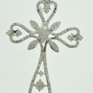 BREATHTAKING 1.10 CT DIAMOND CROSS IN 18 KT WHITE GOLD