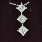 EXQUISITE 1.50 CT DIAMOND PRINCESS CUT PENDANT 14 KT GOLD