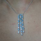Fine 4.35 ct Diamond & Gemstone 14kt Gold Waterfall Necklace