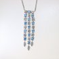 Fine 4.35 ct Diamond & Gemstone 14kt Gold Waterfall Necklace