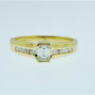 ESTATE 0.70CT EMERALD CUT DIAMOND LADIES RING 14KT YELLOW GOLD