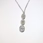 UNIQUE 2.50 CT DIAMOND OVAL 3 STONE PENDANT IN 14KT WHITE GOLD