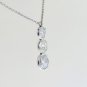 UNIQUE 2.50 CT DIAMOND OVAL 3 STONE PENDANT IN 14KT WHITE GOLD