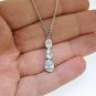 UNIQUE 2.50 CT DIAMOND OVAL 3 STONE PENDANT IN 14KT WHITE GOLD