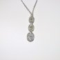 UNIQUE 2.50 CT DIAMOND OVAL 3 STONE PENDANT IN 14KT WHITE GOLD