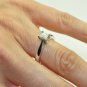 ESTATE 0.40CT SOLITAIRE PRINCESS CUT DIAMOND 14KT WHITE GOLD