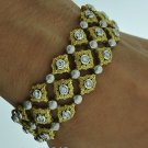 Hefty Italian 18kt Gold Estate Bracelet with 2.00 ct Diamonds