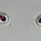 MODERN 1.95 CT DIAMOND AND GEMSTONE OVAL 14 KT EARRING