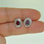 MODERN 1.95 CT DIAMOND AND GEMSTONE OVAL 14 KT EARRING