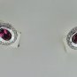 MODERN 1.95 CT DIAMOND AND GEMSTONE OVAL 14 KT EARRING