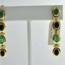 LUXURIOUS 18KT YELLOW GOLD EARRING WITH DIAMONDS AND GEMS.