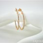 CHIC 1.45 CT DIAMOND 14K ROSE GOLD 1.25 INCH HOOP EARRING