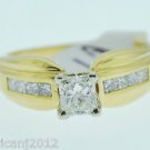 0.69CT PRINCESS CUT DIAMOND ENGAGEMENT RING 14KT SOLID YELLOW GOLD