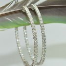 STUNNING 2.30 CT DIAMOND HOOP EARRINGS IN 14 KT WHITE GOLD