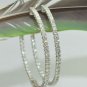 STUNNING 2.30 CT DIAMOND HOOP EARRINGS IN 14 KT WHITE GOLD