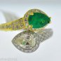 EXQUISITE 3.70CT DIAMONDS & COLOMBIAN EMERALD RING 18KT&PLATINUM RING