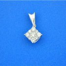 LOVELY 0.55 CT DIAMOND SQUARE PENDANT IN 14 KT WHITE GOLD