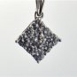 LOVELY 0.55 CT DIAMOND SQUARE PENDANT IN 14 KT WHITE GOLD