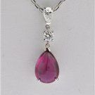 GORGEOUS 3.25 CT DIAMOND AND GEMSTONE PENDANT, IN 14 KT WHITE GOLD