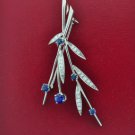 VINTAGE PLATINUM 1.20 CT DIAMOND AND SAPPHIRE BROOCH/PENDANT