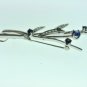 VINTAGE PLATINUM 1.20 CT DIAMOND AND SAPPHIRE BROOCH/PENDANT
