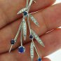 VINTAGE PLATINUM 1.20 CT DIAMOND AND SAPPHIRE BROOCH/PENDANT