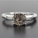 VINTAGE PLATINUM 0.90 CT DIAMOND SOLITAIRE RING