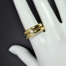 ESTATE HEAVY ITALIAN 18K YELLOW BAND WITH 0.18 CT DIAMOND