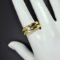 ESTATE HEAVY ITALIAN 18K YELLOW BAND WITH 0.18 CT DIAMOND