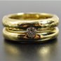 ESTATE HEAVY ITALIAN 18K YELLOW BAND WITH 0.18 CT DIAMOND