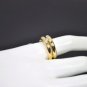 ESTATE HEAVY ITALIAN 18K YELLOW BAND WITH 0.18 CT DIAMOND