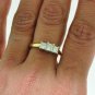 1.07CT DIAMOND 3 STONE PRINCESS CUT RING 14KT 2 TONE GOLD $4,675.00 H VVS