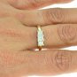 1.07CT DIAMOND 3 STONE PRINCESS CUT RING 14KT 2 TONE GOLD $4,675.00 H VVS