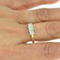 1.07CT DIAMOND 3 STONE PRINCESS CUT RING 14KT 2 TONE GOLD $4,675.00 H VVS