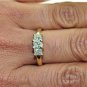 1.07CT DIAMOND 3 STONE PRINCESS CUT RING 14KT 2 TONE GOLD $4,675.00 H VVS