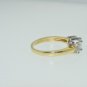 1.07CT DIAMOND 3 STONE PRINCESS CUT RING 14KT 2 TONE GOLD $4,675.00 H VVS
