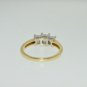 1.07CT DIAMOND 3 STONE PRINCESS CUT RING 14KT 2 TONE GOLD $4,675.00 H VVS
