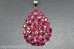 Estate 50.75 ct Diamond & Ruby 18kt Gold Pendant