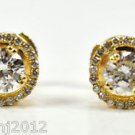 ENCHANTING 1.50 CT DIAMOND STUD EARRING INSIDE A HALLOW SETTING
