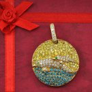 DESIGNER UNIQUE ART IN 18 KT & DIAMONDS SWIMMING DOLPHIN PENDANT