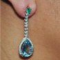 ESTATE 11.04CTs DIAMOND & AQUAMARINE EARRINGS 14KT WHITE GOLD $9,000.00