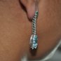 ESTATE 11.04CTs DIAMOND & AQUAMARINE EARRINGS 14KT WHITE GOLD $9,000.00