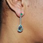 ESTATE 11.04CTs DIAMOND & AQUAMARINE EARRINGS 14KT WHITE GOLD $9,000.00