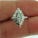 VINTAGE 0.95 CT DIAMOND BALERINA 14K GOLD RING