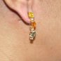 MAGNIFICENT 8 CT SAPPHIRE 18 KT GOLD EARRING 1 INCH