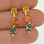 MAGNIFICENT 8 CT SAPPHIRE 18 KT GOLD EARRING 1 INCH