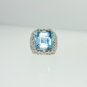 ESTATE HUGE 29.40CT DIAMOND & BLUE TOPAZ 18KT SOLID WHITE GOLD $14,210.00