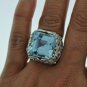 ESTATE HUGE 29.40CT DIAMOND & BLUE TOPAZ 18KT SOLID WHITE GOLD $14,210.00