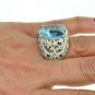 ESTATE HUGE 29.40CT DIAMOND & BLUE TOPAZ 18KT SOLID WHITE GOLD $14,210.00